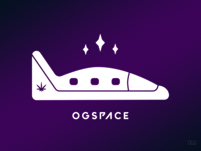 SPACED branding cannabis concept deep design illustration logo negativespace space spaced spaceship weed