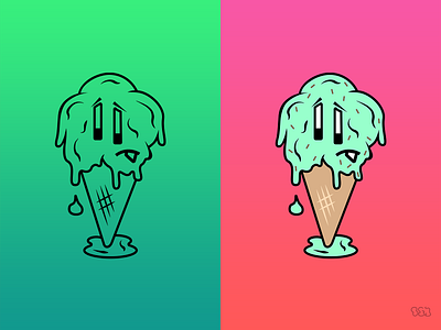 Mint Choc Chip Drip artwork concept design drip icecream illustration logo melting mint mintchoc sketch sweet