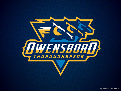 Owensboro Thoroughbreds Primary Logo horse logo kentucky logo owensboro sports logo the basketball league thoroughbreds logo