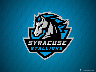 Syracuse Stallions Primary Logo basketball logo horse logo sports logo stallions logo syracuse tbl
