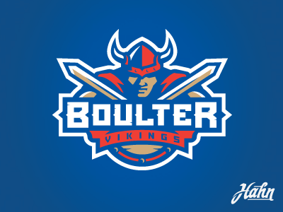 Boulter Vikings Logo athletics boulter logo shield sports swords vikings