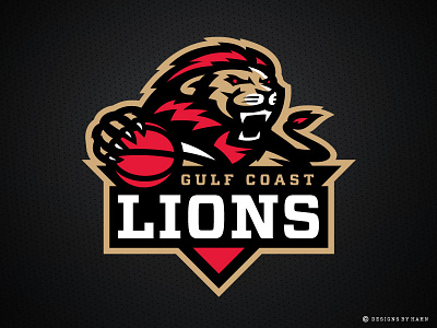 Gulf Coast Lions Basketball Primary Logo basketball logo branding gulf coast lions lions lions logo sports logo the basketball league