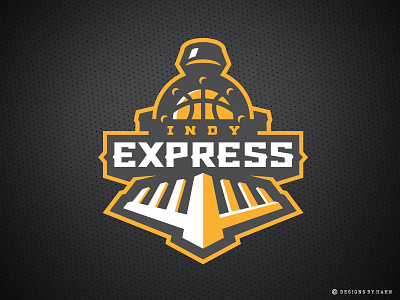 Indy Express Basketball Primary Logo basketball logo indy express sports branding sports logo the basketball league train logo