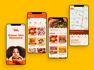 NOMNOM - Brand Identity Design app app ui australia brand identity branding design fast food food graphic design logo nomnom packaging restaurant typography ui ux website website ui