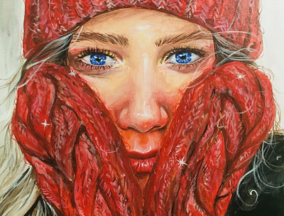 Sofia acrylic paint art canvas illustration