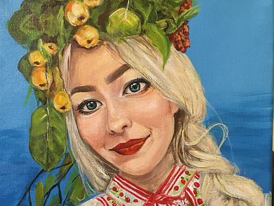 Slavic girl acrylic painting art artist canvas slavic