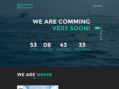 NAHIN Coming Soon Template bootstrap business coming soon corporate free freebie html maintenance psd ui under construction ux