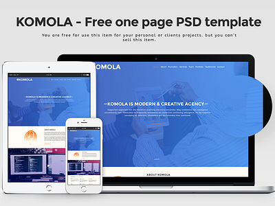 KOMOLA – Free one page PSD template agency bootstrap business corporate font awesome free freebie html portfolio psd ui ux