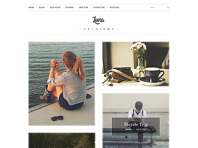 LUNA Free Elegant Blog PSD Template article blog business clean creative free freebie personal post psd ux