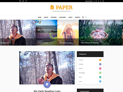 PAPER – Free PSD Template blog bootstrap business clean creative featured freebie minimal personal psd ui ux