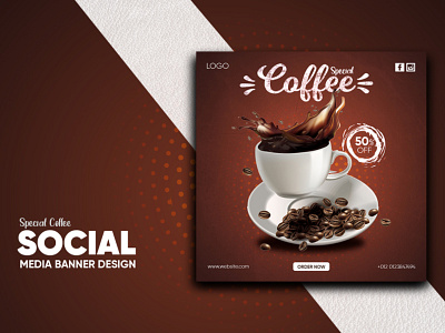 Social Media Banner Design - Coffee Banner Design coffee branding coffee shop instagram banner instagram post social social media design socialmedia