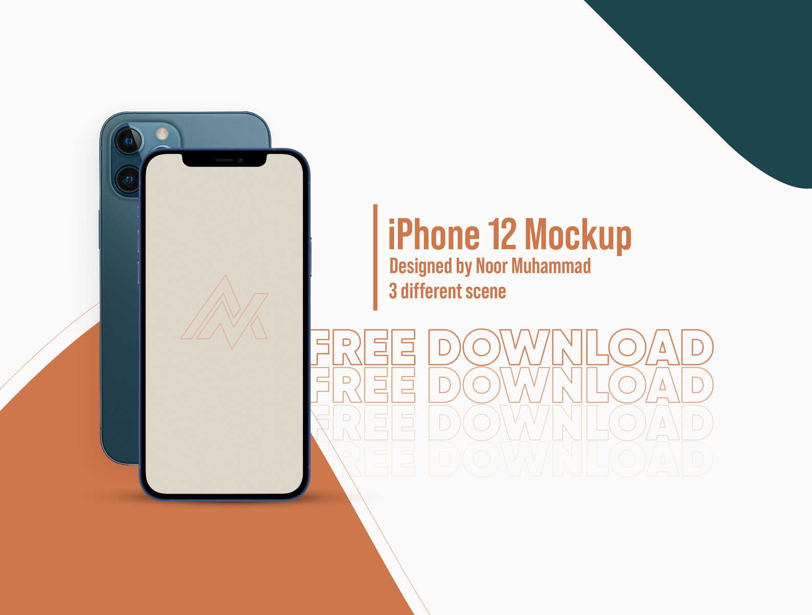 Download FREE iPhone 12 Mockup | Free App Presentation Mockup by Noor Muhammad on Dribbble