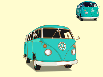 Volkswagen Classic Car design flat illustration illustrator minimal vector
