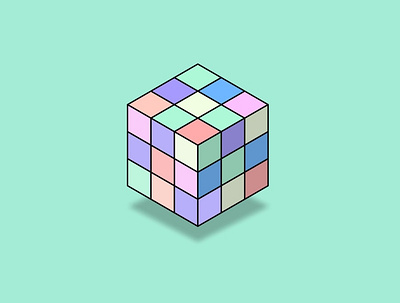 Rubik design illustrator isometric isometric design vector