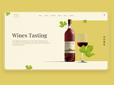 Vineyard - Wines Landing Page clean design drinking interaction interface landingpage sections simple ui ui ux uidesign ux vineyard wines