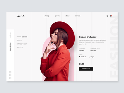 Mova - Fashion Catalog Landing Page Concept clean design fashion interface landingpage ui uidesign ux webdesign website