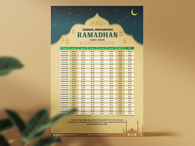 Ramadhan Calendar 1443H Concept 2022 branding brochure cleandesign design graphic design poster ramadhan ramadhancalendar vector