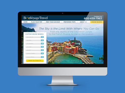 Bon Voyage site redesign agency boat cruise design graphic ocean travel ui ux vacation web website