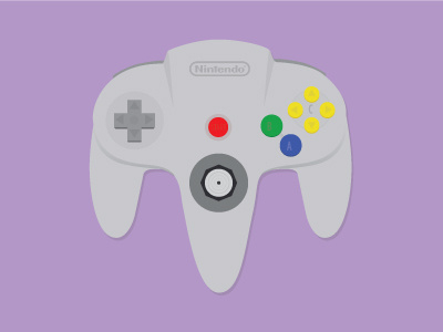 Nintendo 64 controller 64 controller flat game game boy illustration nintendo nintendo 64 vector video video game