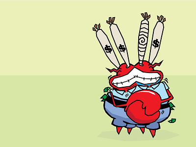 Mr.Krazykrabs cartoon crab crazy doodle illustration krabs money spongebob vector