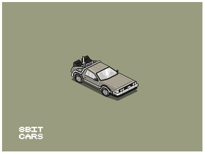 8 Bit Cars | Delorean 8 bit art cars pixel