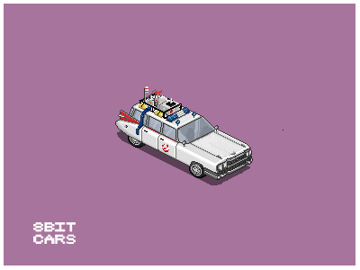 8 Bit Cars | Ghostbusters 8 bit art cars pixel