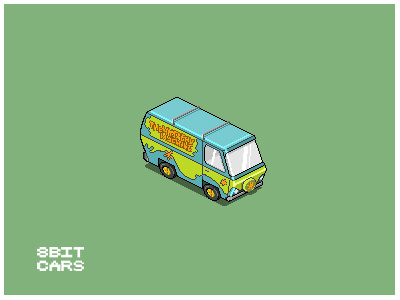 8 Bit Cars | Mystery Machine 8 bit art cars pixel