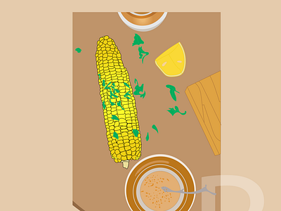 Food illustration 1 corn design food graphic design illustration