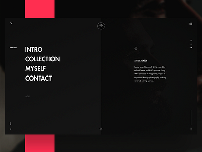Photographer portfolio - Navigation assymetry fluid fullscreen grid minimal navigation photographer portfolio sidebar slider ui