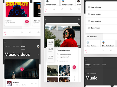 Mobile App - Peek app discover feed ios mobile music profile sketch ui video