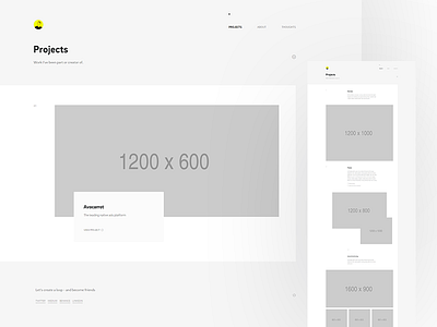 Portfolio layout direction fullscreen grid layout minimal portfolio web design wireframe