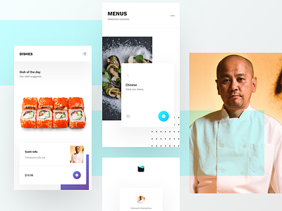App - Food-tech app app design dish feed food foodtech interface menu navigation profile select sushi