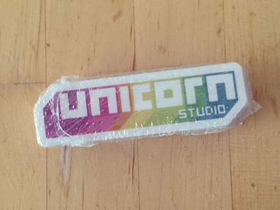 Unicorn Studio Stickers gamedev identity indiedev logo logotype rainbow stickermule stickers studio unicorn unicornstudio