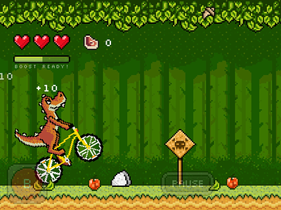 Bikosaur is out! 🦖 🚲 8bit aseprite bicycle bike bikosaur dinosaur game pixel art pixelart ride t rex trex