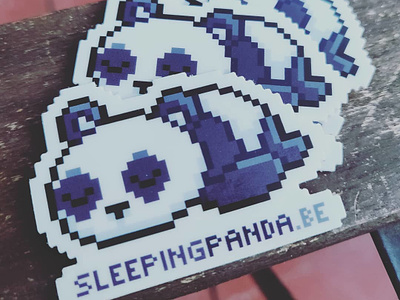 Sleeping Panda Games stickers aseprite black gamecompany gamedev grey illustration indiedev logo panda pixelart