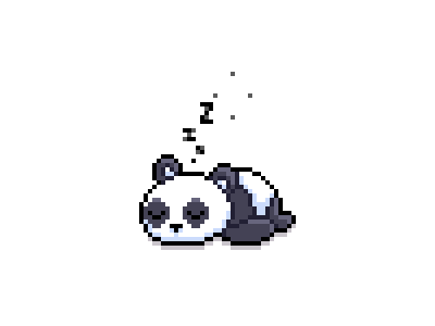 🐼Sleeping panda is sleeping aseprite black white black and blue identity illustration indie dev logo panda panda bear panda logo pandas pixelart sleeping sleepingpanda sleepingpandagames