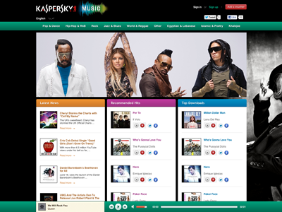 Kaspersky Music is live. app blue button green home homepage kaspersky music orange player purple red rubbik universal