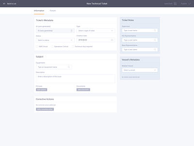 New Technical Ticket – Default states add back boat document form input metadata picture save search ship sidebar tab ticket ticket app ticketing ui vessel