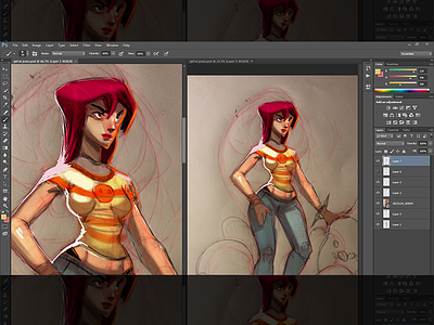 Red Head Color Comp digital painting