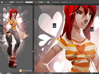Red Head Finished 100% Vector vector