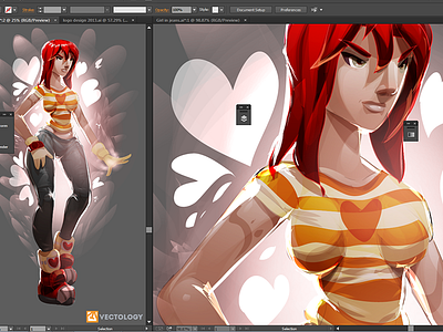 Red Head Finished 100% Vector
