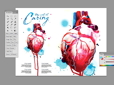 KDH Art of Caring Print drawing heart illustration paint watercolor