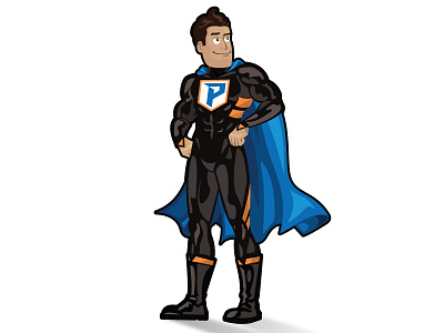 El Protector Premier Insurance character design illustration mascot superhero