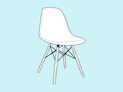 Eames Chair artwork chair design dw eames flat furniture illustration illustrator ray vector