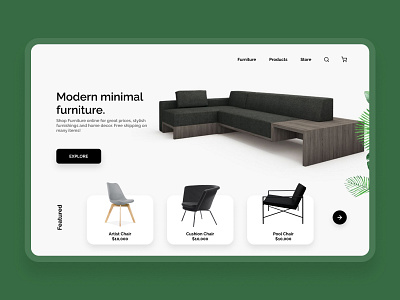 Landing Page for a Furniture Company