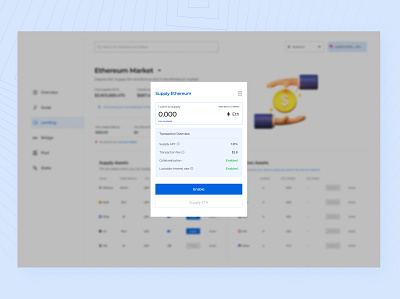 Supply Modal bitcoin blockchain crypto dapp dapps defi design liquidity staking supply ui uidesign uiux web3