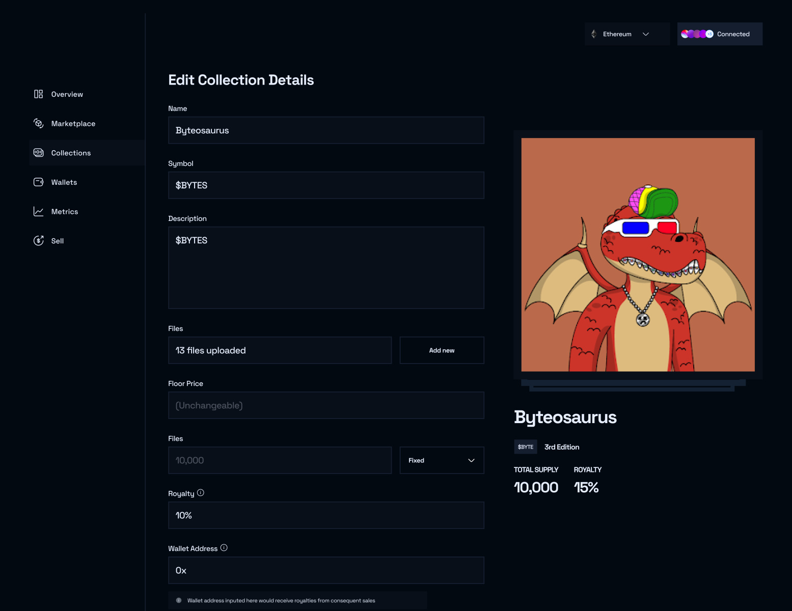 Edit NFT Collection - Edit Collection by Stanley Chidera on Dribbble