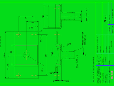 Sump 2d cooling drawing proe section details