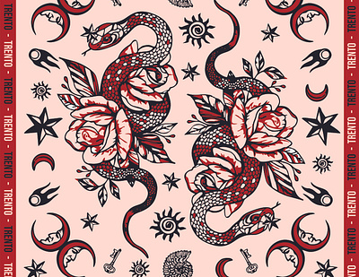 Snake Print illustration print print design scarf snakes