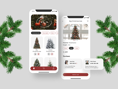 Shop for selling Christmas trees and accessories for Christmas